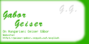 gabor geiser business card
